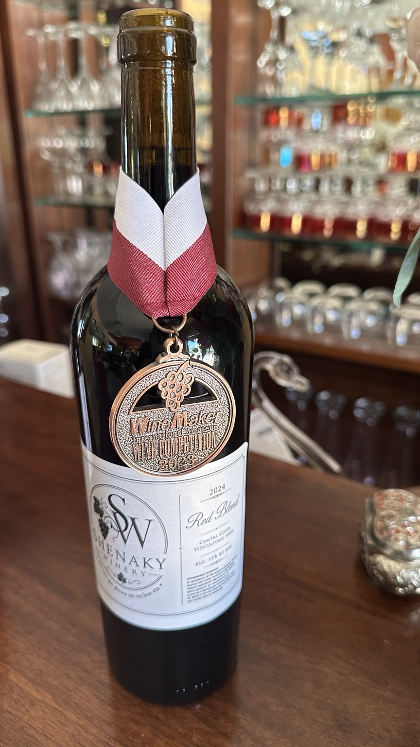 Shenaky Winery medal-winning bottle