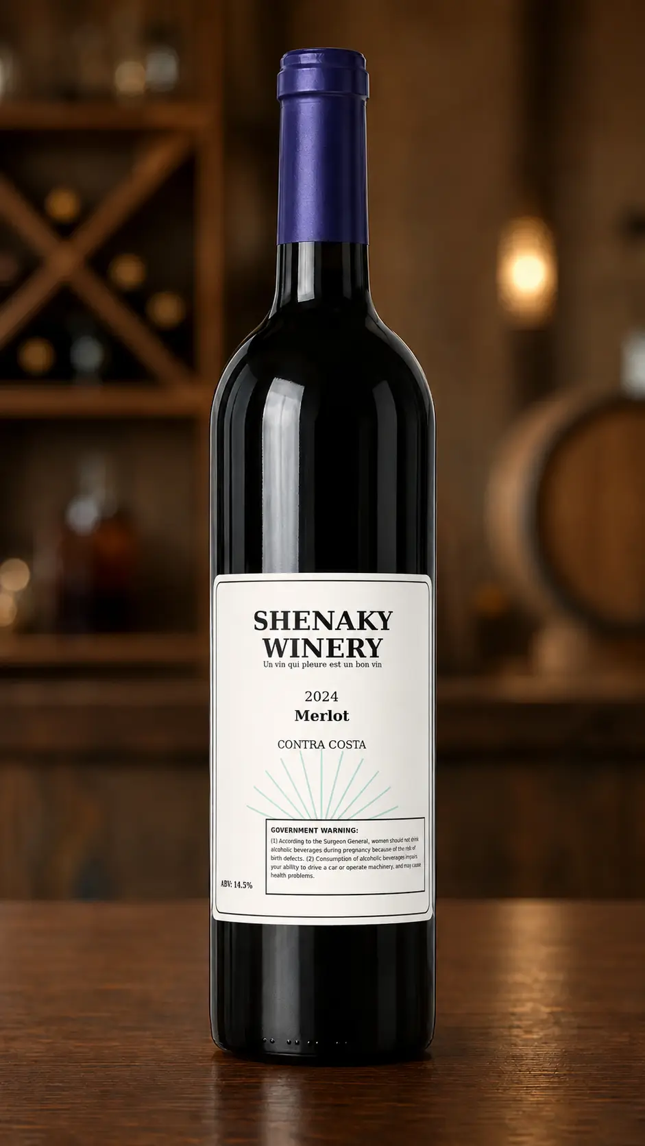 Shenaky Winery 2024 Merlot bottle